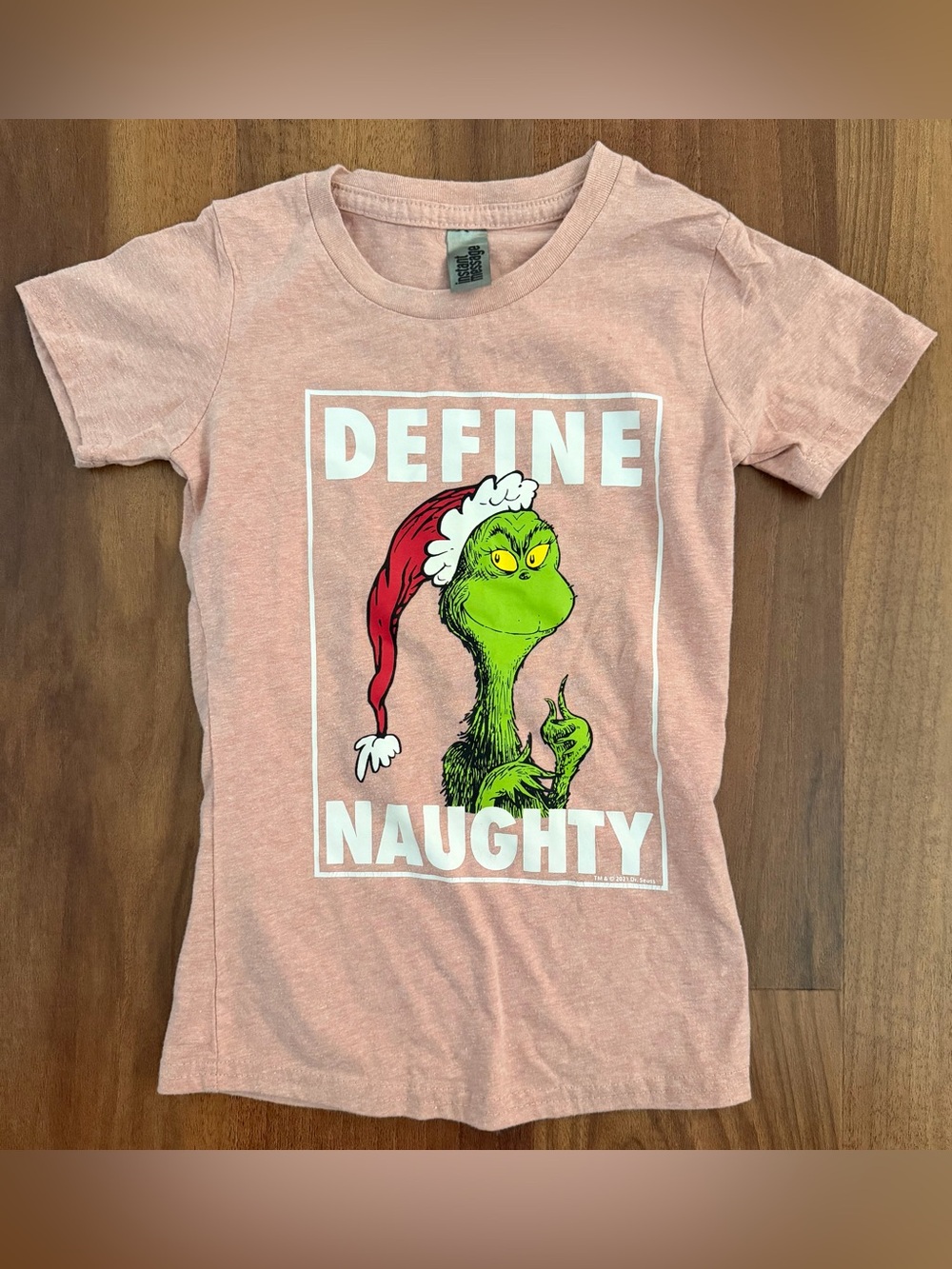 Kids 'Define Naughty' Grinch Graphic Tee - Pink